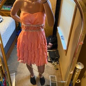 Coral homecoming/prom dress